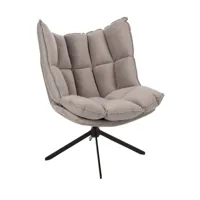 fauteuil relax pivotant pietra tissu gris metallisé