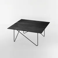 table basse shape structure acier couleur noir, plateau stratifié noir carbone