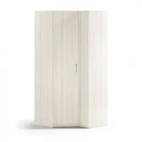 armoire d'angle pan-coupé droite 2 portes 138 x 220 cm finition chêne blanchis 1 étagère