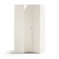 armoire d'angle porte courbe à gauche 109,7 x 220 cm finition chêne blanchis intérieur double