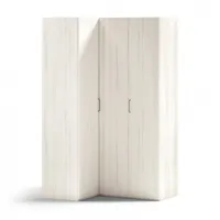 armoire d'angle équerre porte droite pliante 140,8 x 240 cm finition chêne blanchis