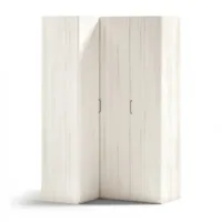 armoire d'angle équerre porte droite pliante 150,8 x 240 cm finition chêne blanchis