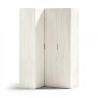 armoire d'angle équerre porte droite pliante 140,8 x 240 cm finition chêne blanchis 1 étagère intérieure