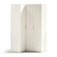 armoire d'angle équerre porte droite pliante 150,8 x 240 cm finition chêne blanchis intérieur double