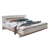 lit futon girbo couchage 180 x 200 cm coloris blanc rechampis imitation chêne artisan
