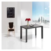 table repas extensible eco 6 couverts 120/190x90cm pieds noirs plateau céramique vulcano