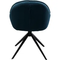 chaise avec accoudoirs pivotante carlito mesh bleue kare design