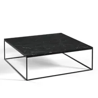 table basse métal acier noir et marbre mahaut