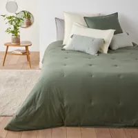 couvre lit matelassé uni en coton lavé dojo