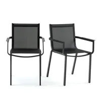 lot de 2 fauteuils de jardin aluminium zory