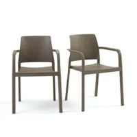 lot de 2 fauteuils empilables polypropylène kenta
