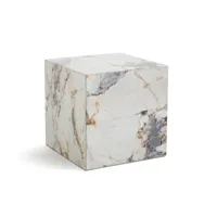 bout de canapé cube en marbre alcana
