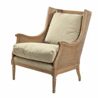 fauteuil greenbrier, marron vieilli/beige (85 x 74.5 x 98cm)