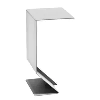 moroso - table d'appoint mark en métal, acier verni couleur gris 27 x 21 51 cm designer marc a. thorpe made in design