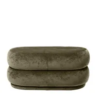ferm living - pouf round en tissu, velours couleur gris 87 x 47.5 45 cm designer trine andersen made in design