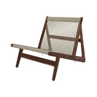 gubi - fauteuil lounge initial bois naturel 65 x 81.13 69 cm designer mathias rasmussen bois, noyer massif