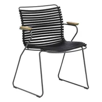 houe - fauteuil click en plastique, bambou couleur noir 55 x 84.9 82 cm designer henrik  pedersen made in design