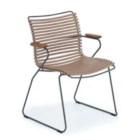 houe - fauteuil click en plastique, bambou couleur beige 55 x 71.92 82 cm designer henrik  pedersen made in design