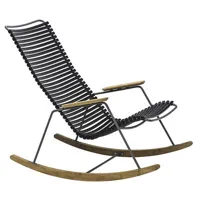 houe - rocking chair click en bois, bambou couleur noir 64 x 103.54 91.5 cm designer henrik  pedersen made in design