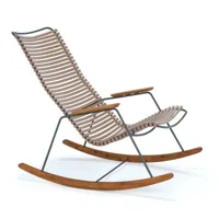 houe - rocking chair click en plastique, bambou couleur beige 64 x 97.4 91.5 cm designer henrik  pedersen made in design