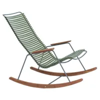 houe - rocking chair click en plastique, bambou couleur vert 64 x 94.35 91.5 cm designer henrik  pedersen made in design