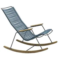 houe - rocking chair click en bois, bambou couleur bleu 64 x 103.54 91.5 cm designer henrik  pedersen made in design