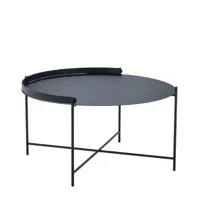 houe - table basse edge en métal, métal thermolaqué couleur noir 68.68 x 40 cm designer roee magdassi made in design