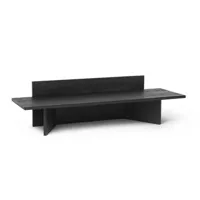 ferm living - console basse oblique en bois, chêne massif couleur noir 120 x 68.68 33 cm designer trine andersen made in design