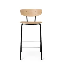 ferm living - chaise de bar herman en bois, contreplaqué chêne fsc couleur bois naturel 39.5 x 68.68 87 cm made in design
