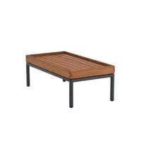 houe - table basse level en bois, aluminium thermo-laqué couleur bois naturel 18.17 x cm designer henrik  pedersen made in design