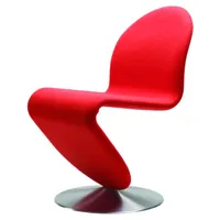 verpan - chaise rembourrée 123 en tissu, mousse de caoutchouc couleur rouge 57 x 50 86 cm designer verner panton made in design