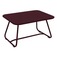 fermob - table basse sixties en métal, acier laqué couleur violet 75.5 x 55.5 41 cm designer frédéric sofia made in design
