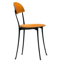 zanotta - chaise en cuir, alliage d'aluminium poli couleur jaune 39 x 121.64 82 cm designer enzo mari made in design