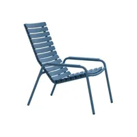 houe - fauteuil lounge reclips bleu 58.5 x 92.29 92.5 cm designer henrik  pedersen plastique, plastique recyclé