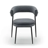 zanotta - fauteuil rembourré nena en tissu, mousse polyuréthane couleur gris 59 x 70.74 74 cm designer lanzavecchia+wai made in design