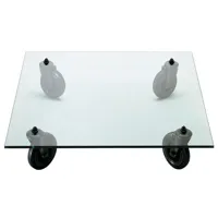 fontana arte - table basse gae aulenti en verre, métal verni couleur transparent 150 x 80 20 cm designer made in design