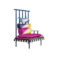 memphis milano - fauteuil rembourré night tales en tissu, plexiglass couleur multicolore 90 x 116.86 144 cm designer masanori umeda made in design