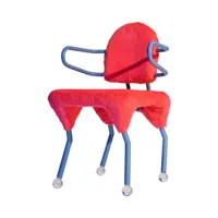 memphis milano - fauteuil night tales en tissu, plexiglass couleur orange 50 x 61 80 cm designer masanori umeda made in design