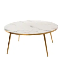 pols potten - table basse marble look en pierre, résine couleur blanc 79.26 x 35 cm designer modo architettura + design made in design