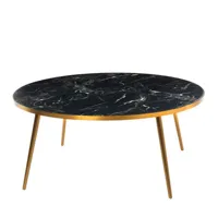 pols potten - table basse marble look en pierre, résine couleur noir 79.26 x 35 cm designer modo architettura + design made in design