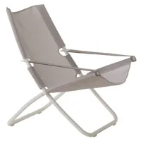 emu - chaise longue pliable inclinable snooze blanc 75 x 136 105 cm designer marco marin tissu