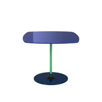 kartell - table d'appoint thierry en verre, acier peint couleur bleu 66.94 x 40 cm designer piero lissoni made in design