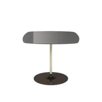 kartell - table d'appoint thierry en verre, acier peint couleur gris 66.94 x 40 cm designer piero lissoni made in design