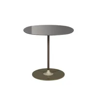 kartell - table d'appoint thierry en verre, acier peint couleur gris 61.09 x 45 cm designer piero lissoni made in design