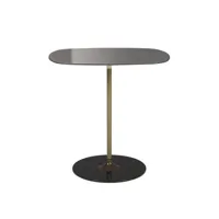 kartell - table d'appoint thierry en verre, acier peint couleur gris 61.09 x 50 cm designer piero lissoni made in design