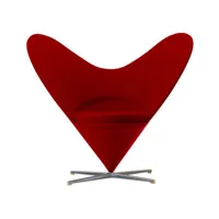 vitra - fauteuil rembourré cone chair rouge 103 x 94.91 89 cm designer verner panton tissu, plastique renforcée de fibre verre