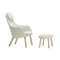 vitra - fauteuil rembourré hal beige 74 x 102.41 104.5 cm designer jasper morrison tissu, plastique renforcé de fibre verre