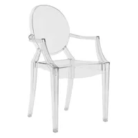 kartell - fauteuil empilable ghost en plastique, polycarbonate 2.0 couleur transparent 54 x 58 94 cm designer philippe starck made in design