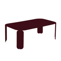 fermob - table basse bebop en métal, aluminium couleur violet 120 x 70 42 cm designer tristan lohner made in design