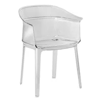 kartell - fauteuil empilable en plastique, polycarbonate couleur transparent 68 x 60 79 cm designer ronan & erwan bouroullec made in design
